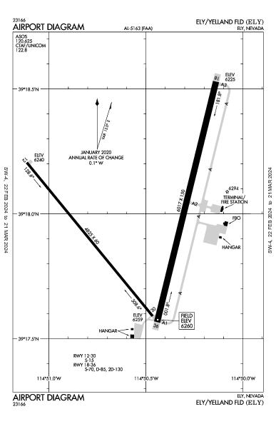 Ely/Yelland Fld Ely, NV (KELY): AIRPORT DIAGRAM (APD)