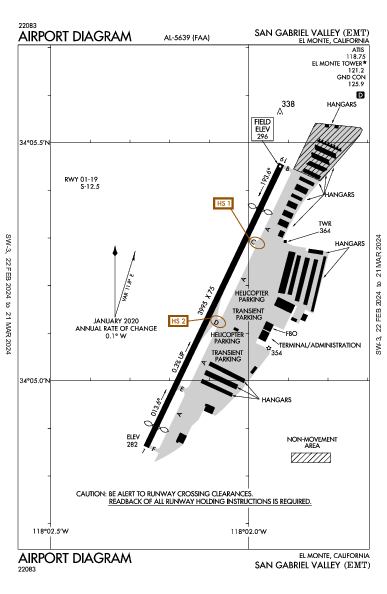 San Gabriel Valley El Monte, CA (KEMT): AIRPORT DIAGRAM (APD)