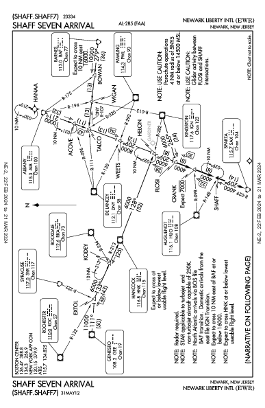 مطار نيوآرك ليبرتي الدولي Newark, NJ (KEWR): SHAFF SEVEN (STAR)