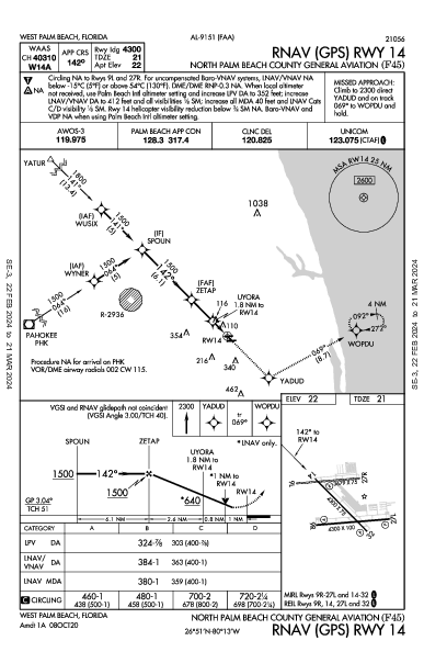 North Palm Beach County General Aviation West Palm Beach, FL (F45): RNAV (GPS) RWY 14 (IAP)