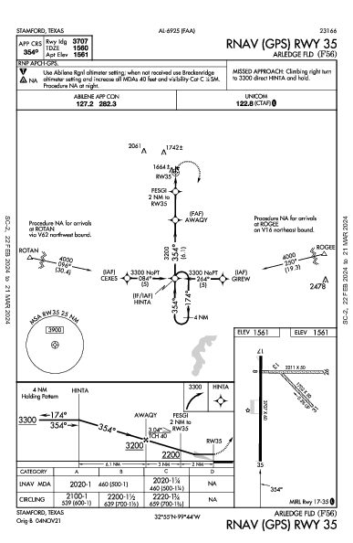 Arledge Fld Stamford, TX (F56): RNAV (GPS) RWY 35 (IAP)