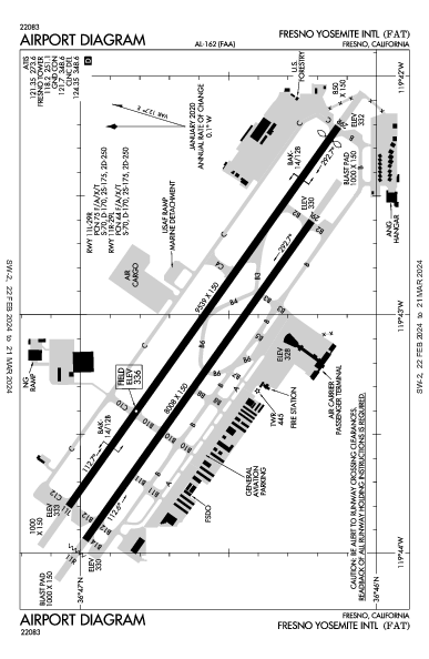 Fresno Yosemite Intl Fresno, CA (KFAT): AIRPORT DIAGRAM (APD)