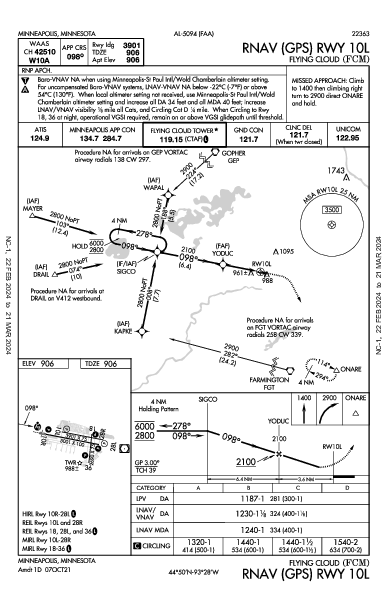 Flying Cloud Minneapolis, MN (KFCM): RNAV (GPS) RWY 10L (IAP)