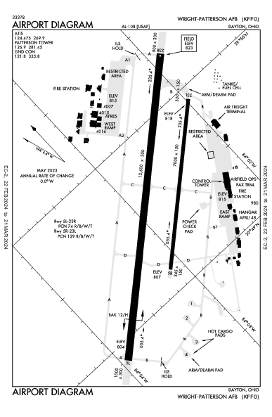 Wright-Patterson Afb Dayton, OH (KFFO): AIRPORT DIAGRAM (APD)