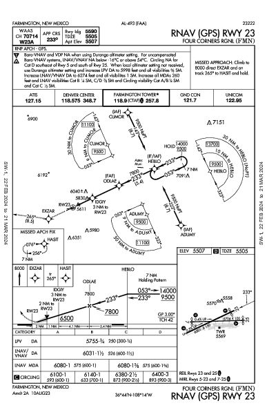 Four Corners Rgnl Farmington, NM (KFMN): RNAV (GPS) RWY 23 (IAP)