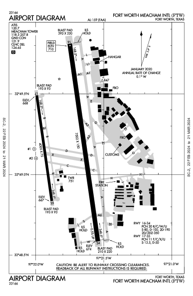 Fort Worth Meacham Intl Fort Worth, TX (KFTW): AIRPORT DIAGRAM (APD)