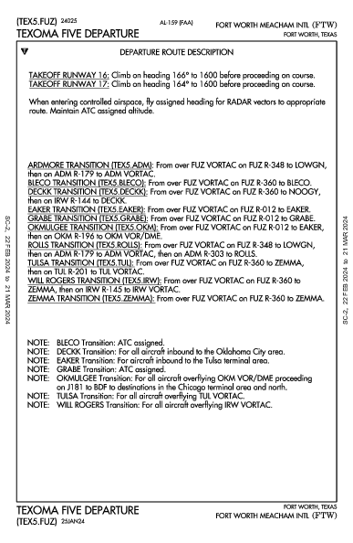 Fort Worth Meacham Intl Fort Worth, TX (KFTW): TEXOMA FIVE (DP)