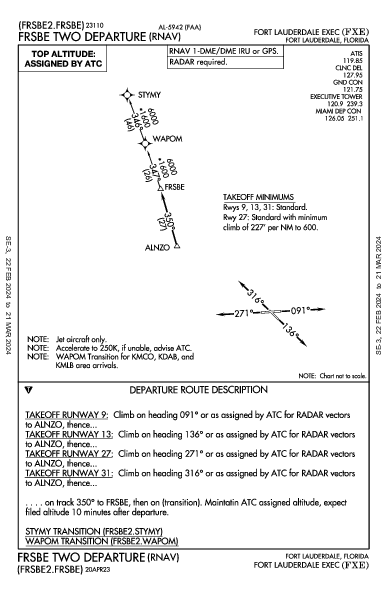 Fort Lauderdale Exec Fort Lauderdale, FL (KFXE): FRSBE TWO (RNAV) (DP)