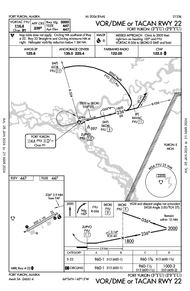 Fort Yukon Fort Yukon, AK (PFYU): VOR/DME OR TACAN RWY 22 (IAP)
