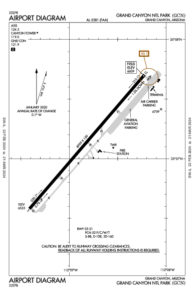 Grand Canyon Grand Canyon, AZ (KGCN): AIRPORT DIAGRAM (APD)