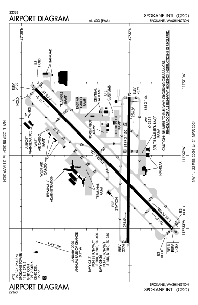 Spokane Intl Spokane, WA (KGEG): AIRPORT DIAGRAM (APD)