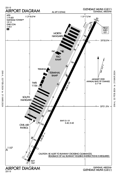 Glendale Rgnl Glendale, AZ (KGEU): AIRPORT DIAGRAM (APD)