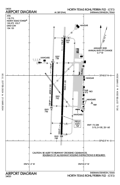 North Texas Rgnl/Perrin Field Sherman/Denison, TX (KGYI): AIRPORT DIAGRAM (APD)