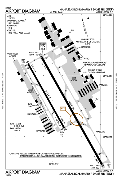 Manassas Rgnl Washington, DC (KHEF): AIRPORT DIAGRAM (APD)