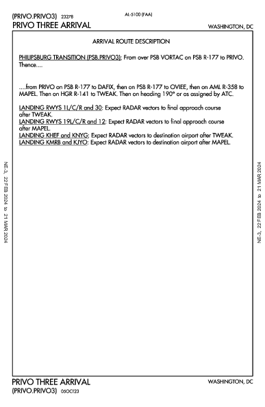 Manassas Rgnl Washington, DC (KHEF): PRIVO THREE (STAR)