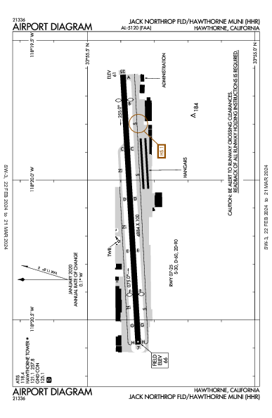 Hawthorne Municipal  Hawthorne, CA (KHHR): AIRPORT DIAGRAM (APD)