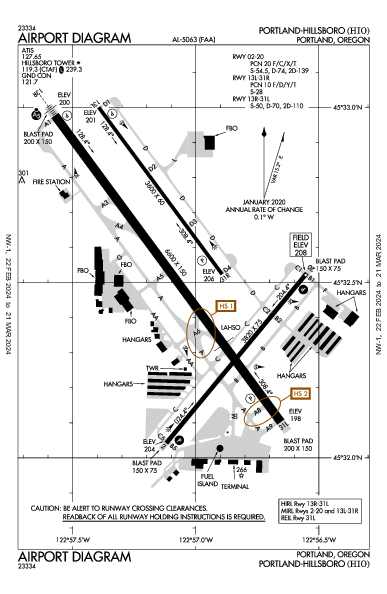 Portland-Hillsboro Portland, OR (KHIO): AIRPORT DIAGRAM (APD)