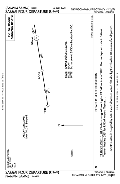 Thomson-Mcduffie County Thomson, GA (KHQU): SAMMI FOUR (RNAV) (DP)