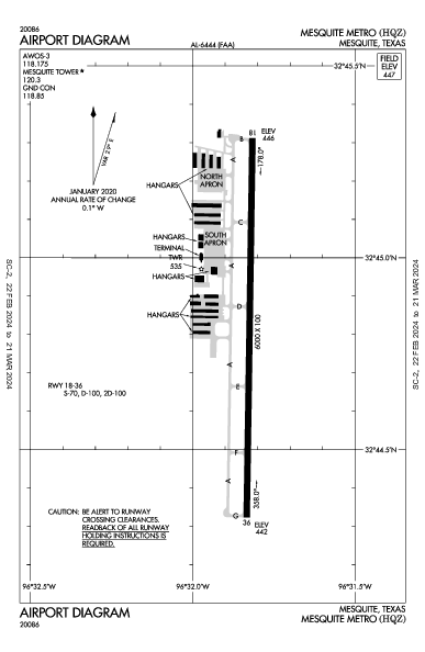 Mesquite Metro Mesquite, TX (KHQZ): AIRPORT DIAGRAM (APD)