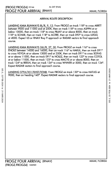 Homestead Arb Homestead, FL (KHST): FROGZ FOUR (RNAV) (STAR)