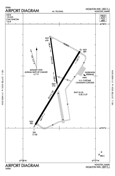 Houlton Intl Houlton, ME (KHUL): AIRPORT DIAGRAM (APD)