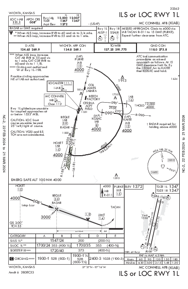 Mc Connell Afb Wichita, KS (KIAB): ILS OR LOC RWY 01L (IAP)