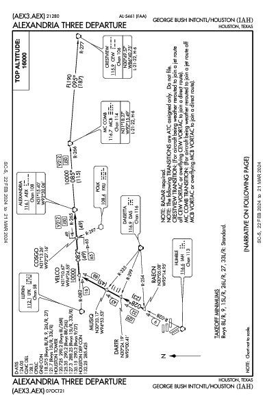 喬治·布什洲際機場 Houston, TX (KIAH): ALEXANDRIA THREE (DP)