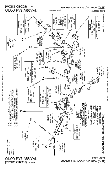 مطار جورج بوش الدولي Houston, TX (KIAH): GILCO FIVE (STAR)