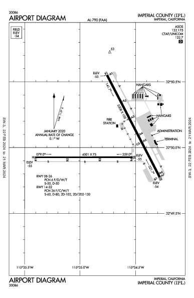 Imperial County Imperial, CA (KIPL): AIRPORT DIAGRAM (APD)