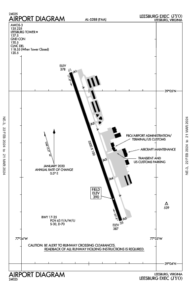 Leesburg Exec Leesburg, VA (KJYO): AIRPORT DIAGRAM (APD)