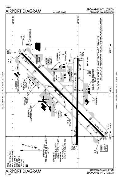 Spokane Intl Airport (Spokane, WA): KGEG Airport Diagram