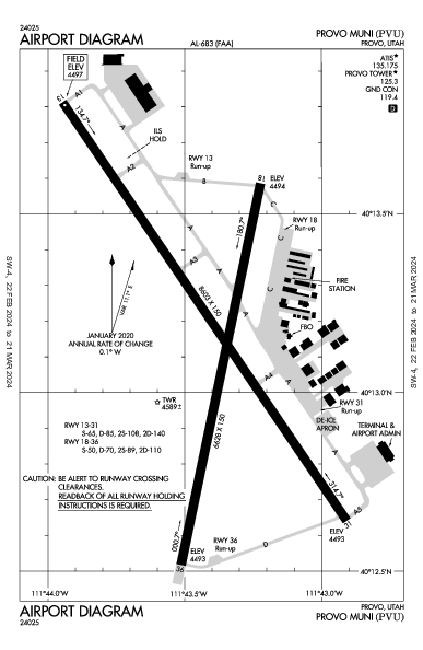 Provo Muni Airport (Provo, UT): KPVU Airport Diagram