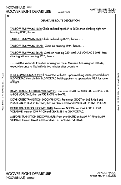 マッカラン国際空港 Las Vegas, NV (KLAS): HOOVER EIGHT (DP)