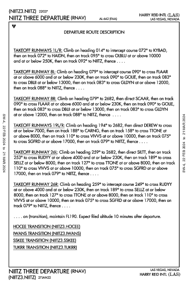 مطار ماكاران الدولي Las Vegas, NV (KLAS): NIITZ THREE (RNAV) (DP)