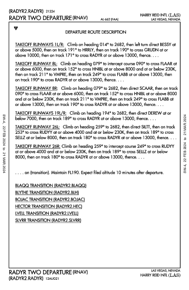 مطار ماكاران الدولي Las Vegas, NV (KLAS): RADYR TWO (RNAV) (DP)