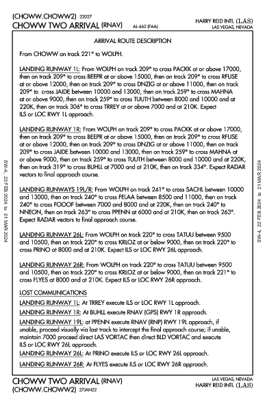 Международный Маккаран Las Vegas, NV (KLAS): CHOWW TWO (RNAV) (STAR)