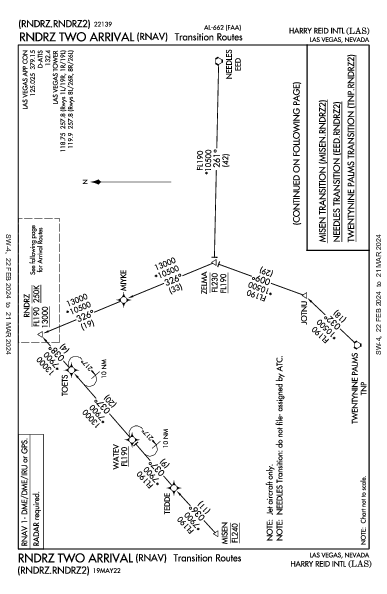 Международный Маккаран Las Vegas, NV (KLAS): RNDRZ TWO (RNAV) (STAR)