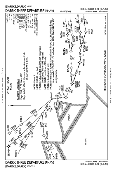 Los Angeles Los Angeles, CA (KLAX): DARRK THREE (RNAV) (DP)