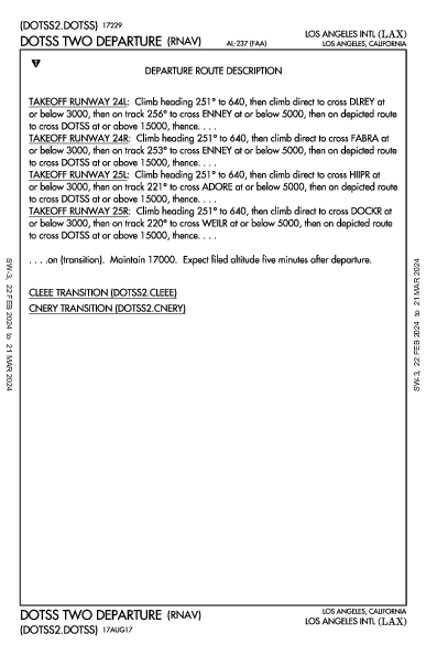 Int'l de Los Angeles Los Angeles, CA (KLAX): DOTSS TWO (RNAV) (DP)