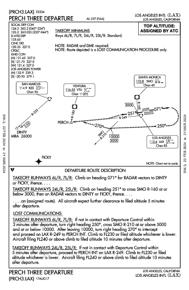 Int'l de Los Ángeles Los Angeles, CA (KLAX): PERCH THREE (DP)