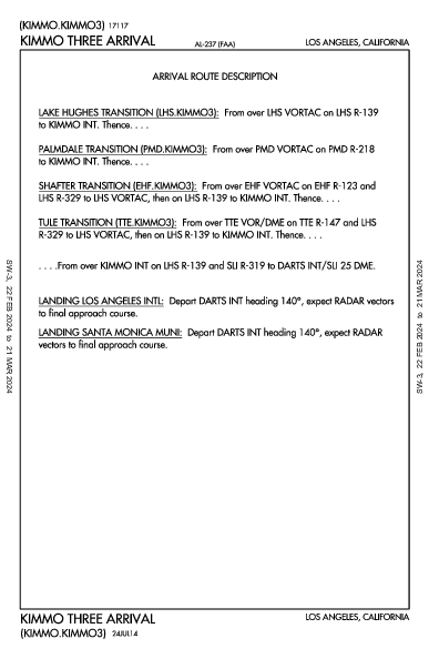 נמל התעופה הבינלאומי של לוס אנג'לס Los Angeles, CA (KLAX): KIMMO THREE (STAR)