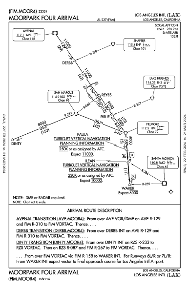 נמל התעופה הבינלאומי של לוס אנג'לס Los Angeles, CA (KLAX): MOORPARK FOUR (STAR)