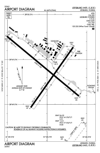 Leesburg Intl Leesburg, FL (KLEE): AIRPORT DIAGRAM (APD)