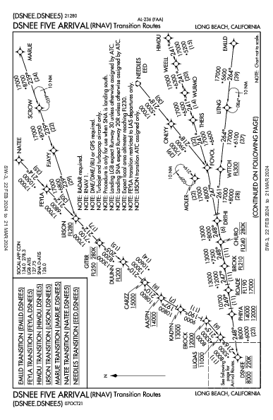 Daugherty Field Long Beach, CA (KLGB): DSNEE FIVE (RNAV) (STAR)