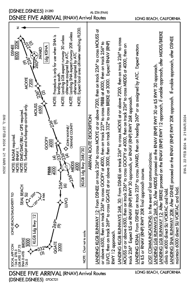 Daugherty Field Long Beach, CA (KLGB): DSNEE FIVE (RNAV) (STAR)