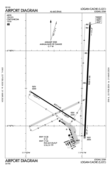 Logan-Cache Logan, UT (KLGU): AIRPORT DIAGRAM (APD)