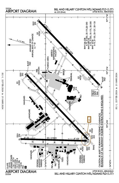 Clinton National Little Rock, AR (KLIT): AIRPORT DIAGRAM (APD)