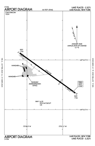 Lake Placid Lake Placid, NY (KLKP): AIRPORT DIAGRAM (APD)