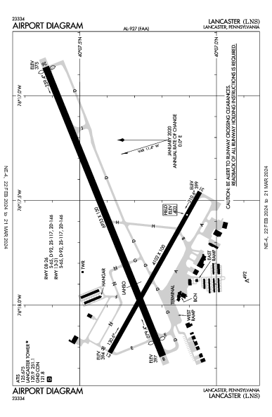 Lancaster Lancaster, PA (KLNS): AIRPORT DIAGRAM (APD)