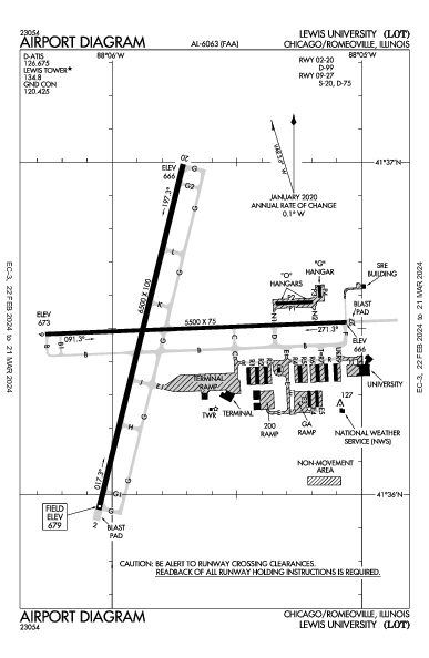 Lewis University Chicago/Romeoville, IL (KLOT): AIRPORT DIAGRAM (APD)